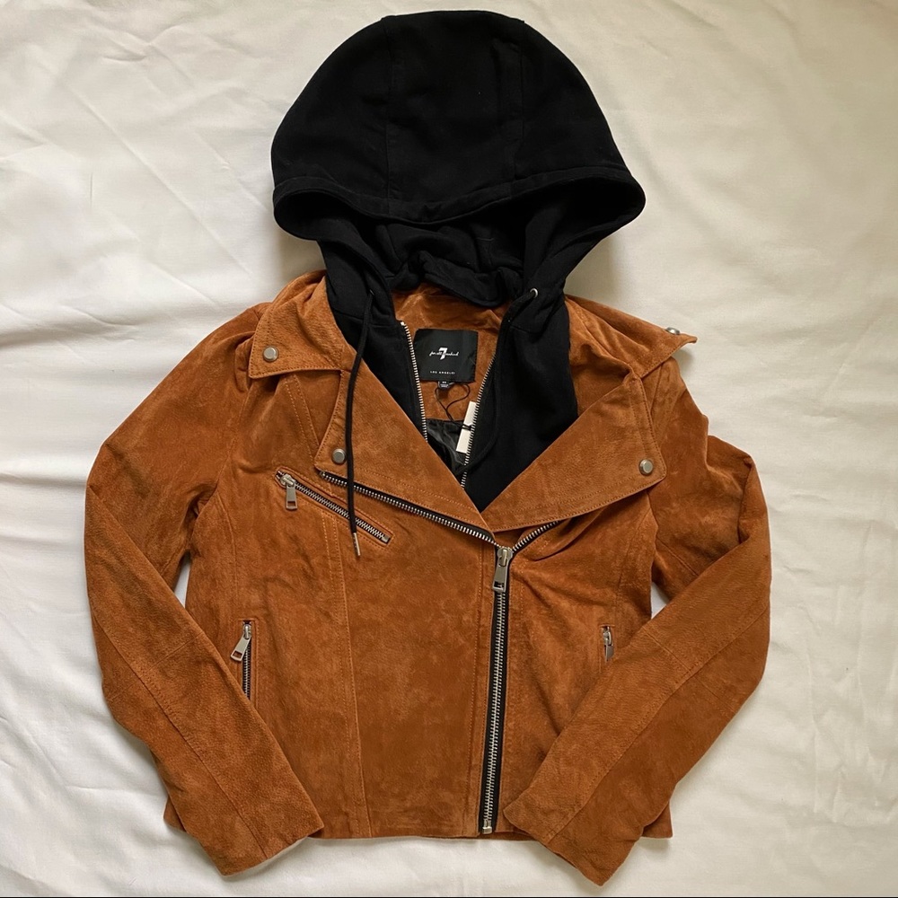 NWT 7 For All Mankind suede moto jacket